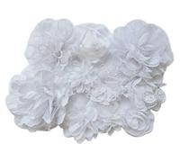 Yycraft Fleur en mousseline pour Ornements de couture, bébé fille Bandeau Cheveux nœuds Craft, 2"-4.5" White Mix, 2"-4.5"