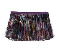 YYCRAFT Guirlande à franges de 15,2 cm de large - Décoration de fête - Effet aluminium brillant - 9,1 m - Noir arc-en-ciel