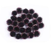 YYCRAFT Lot de 100 pompons scintillants pour loisirs créatifs, décoration de fête, jouets pour chat (25 mm, noir arc-en-ciel)