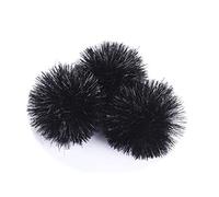 YYCRAFT Lot de 15 pompons à paillettes pour loisirs créatifs, jouets pour chat - Noir (5,1 cm)