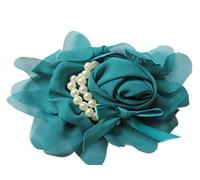 Yycraft Lot de 5 pcs en mousseline de soie Rose Fleur Perles Nœud Bandeau bleu sarcelle
