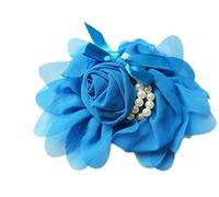 Yycraft Lot de 5 pcs en mousseline de soie Rose Fleur Perles Nœud Bandeau turquoise