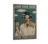 yydds Affiche Vintage Libérez votre esprit, trouvez votre âme - Affiche inspirante sur toile, affiches murales imprimées, art mural esthétique pour décoration de pièce, décoration de bureau à domicile