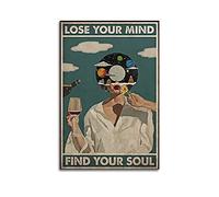 yydds Poster vintage « Lose Your Mind Find Your Soul » - Impression sur toile - Esthétique - Décoration d'intérieur et de bureau - 20 x 30 cm - Style sans cadre