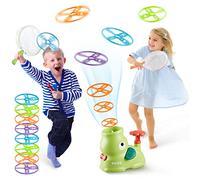 YYDeek Jouets d'extérieur pour enfants, équipement sensoriel d'autisme, jouets de jardin pour tout-petits garçons et filles de 3 ans, jouet lanceur de disque volant avec 8 soucoupes, jeux de plein air