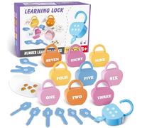 YYDeek Montessori Lot de 10 serrures et jouets à clés pour garçons et filles de 2, 3, 4 ans, blocs de comptage des nombres, jouets de voyage pour les tout-petits en avion, jouets de développement