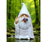 YYDGZG Figurine de doigt d'honneur pour pelouse, cour, balcon, porche, terrasse, maison, extérieur, statue de jardin, nain de sorcier fumeur, 15 cm (statue A)