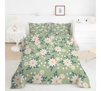 YYDIANZ Couette 220x240 Frais, Couette Fleur Blanche Tempérée 300GSM en Microfibre, Édredon Chaude pour Lit 2 Personnes Confort et Gonflante - 4 Saisons