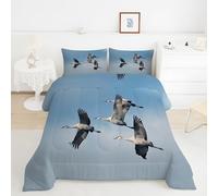 YYDIANZ Couette 240x260 éLéGant, Couette VoléE De Grues Tempérée 300GSM en Microfibre, Édredon Chaude pour Lit 2 Personnes Confort et Gonflante - 4 Saisons