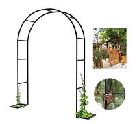 YYDP 1 Pièce Grande Arche Métal, Arceau De Jardin Pour Rosiers, Plantes Grimpantes, Décoration Jardin, Rosier Grimpant, Rosiers A Planter Exterieur, Support Noir, 180x220x25cm