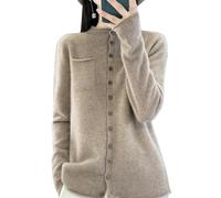 YYDPYZBD Cardigans pour Femmes Pull pour Femmes Cardigan Crewneck Swit De Poche en Tricot Serré Pull en Vrac-Chameau-l