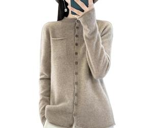 YYDPYZBD Cardigans pour Femmes Pull pour Femmes Cardigan Crewneck Swit De Poche en Tricot Serré Pull en Vrac-Chameau-l