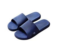 YYDPYZBD Chaussons Homme Extra Larges Slippers pour Hommes Coupages À Semelle Épaisse Intérieure-Bleu Profond-46-47 (adapté 45-46)