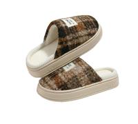 YYDPYZBD Pantoufles Les De Maison Intérieure d'hiver pour Femmes Couplent À Fourrure Chaude Selle Épaisse Non Glip-brun-42-43 (Code Standard - Longueur 265 Mm)