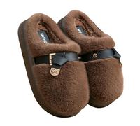 YYDPYZBD Pantoufles Pantres À Semelles Épaisses pour Femmes, De Chambre Coucher Imperméables Et Non Glissées Décontractées-café-36-37 Adapté 35-36