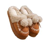 YYDPYZBD Pantoufles pour Femmes Slippées sans Glissement en Peluche De Coton Hivernal Les Chaussures Chaudes-café-40-41 (adapté À 38-39)