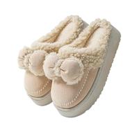 YYDPYZBD Pantoufles pour Femmes Slippées sans Glissement en Peluche De Coton Hivernal Les Chaussures Chaudes-912 Beige-40-41 (adapté À 38-39)
