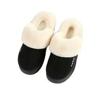 YYDPYZBD Pantoufles Slippers pour Femmes Dames Confortables Moelleuses Chaudes Coussin Doux Chaussures De Maison Intérieure Extérieure-noir-40-41