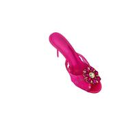 YYDPYZBD Sandales Dames En Dentelle Chaussures De Mariage Rondes Talons Hauts-rose Rouge 7cm-35