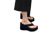 YYDPYZBD Sandales pour Femmes Petites Tongues À Semelle Épaisse Les Femmes, Femmes-noir-39