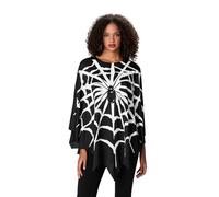 YYDSTYLE Cape imprimée toile d'araignée pour adulte, costume d'Halloween amusant, fête, cosplay, poncho pour vêtements (noir, taille unique)