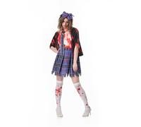YYDSTYLE Costume d'écolière zombie sanglante pour enfants, Halloween, école, événement (rouge, XL)