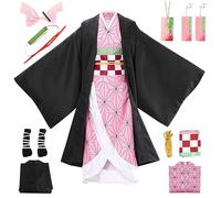YYDSXK Cosplay Nezuko Tanjirou, Déguisement Kamado Nezuko Tanjirou Kochou Shinobu Mitsuri, Cadeau pour Enfants Adulte, Ensemble de Cape Kimono pour Carnaval Halloween