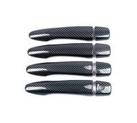 YYGGWL Garniture chromée pour poignée Compatible Avec Koleos HZG 2017-2020 Décoratif Poignée De Porte 1 Trou 2-Intelligent Antiravure Accessoires(Motif en fibre de carbone)