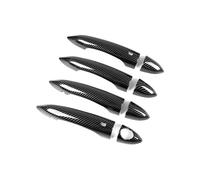 YYGGWL Garniture chromée pour poignée Compatible Avec Pour Alfa Pour Romeo Giulia 2017-2020 Cache Poignée De Porte Monotrou Anti-Rayures Protection Cuve De Porte(Dual smart carbon fiber pattern)