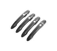 YYGGWL Garniture chromée pour poignée Compatible Koleos Y 2007-2016 Protège-Poignée Quadruple Intelligent Sans Perçage Protection Antirayure Pour Encoche Et Accessoires(Motif en fibre de carbone)