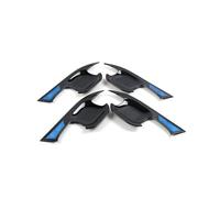 YYGGWL Garniture chromée pour poignée Film Protecteur Anti-Rayures pour Ford Focus 2019-2024 Couvre-Cuvette de Porte avec Bande Décorative Lumineuse(Bright black and blue mark)