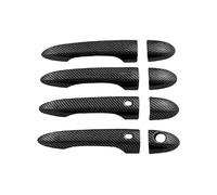 YYGGWL Garniture chromée pour poignée Pour Maserati Ghibli Quattroporte Levante Cache Poignée Monotrou Double Capteur Anti-rayures Sticker Décoratif Auto(Motif en fibre de carbone)