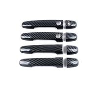 YYGGWL Garniture chromée pour poignée Pour Toyota Innova 2003-2011 Protège-Poignée Monotrou Double Intelligent Accessoires Anti-Rayures pour Modification de Gâche(Motif en fibre de carbone)