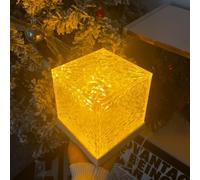 YYGJYGOO Lampe à eau céleste, lampe cube 16 couleurs, veilleuse à motif de vague d'eau romantique et chaude, effet de vague d'eau 3D, lampes de table en cristal de décoration de chambre à coucher