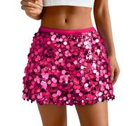 YYHAQHC Jupe à Paillettes pour Femme Jupe Short Femme Mini-Jupe Extensible Moulante Scintillante Costume De PéTillant Carnaval pour Club Et NoëL