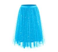 YYHAQHC Jupe Tulle Femme Paillette Robe Longue Tutu Irrégulier Superposée Jupes Plissée A-Line Elastique Taille Jupe Tutu Midi pour Carnaval Halloween Daily Party Prom Thé