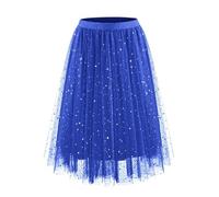 YYHAQHC Jupe Tulle Femme Paillette Robe Longue Tutu Irrégulier Superposée Jupes Plissée A-Line Elastique Taille Jupe Tutu Midi pour Carnaval Halloween Daily Party Prom Thé