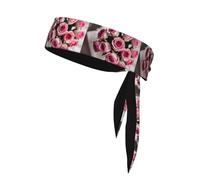 YYHHAOFA A Bunch of Pink Roses Picture Foulard de sport, absorbant la transpiration et respirant, bandeau de mouvement, foulard double face