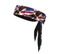 YYHHAOFA Aigle patriotique des États-Unis avec drapeau américain imprimé foulard de sport double face à séchage rapide, évacuation de l'humidité pour femmes, filles et hommes