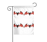 YYHHAOFA Ailes de chauve-souris rouge sang imprimé mât de drapeau extérieur cour décoration double face 30,5 x 45,7 cm