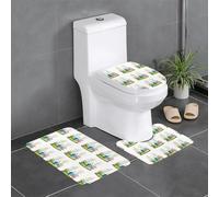 YYHHAOFA All Things Revived in Spring Tapis de sol antidérapant 3 pièces Tapis de sol de toilette en forme de U fermement fixé, absorbant et durable, épais et confortable