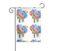 YYHHAOFA Ballons avec billets attachés à eux - Motif drapeau de jardin - Décoration de cour - 30,5 x 45,7 cm - Pour jardin, terrasse, balcon