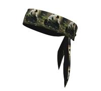 YYHHAOFA Bandana de sport imprimé panda absorbant la transpiration et respirant, bandeau de mouvement, foulard double face