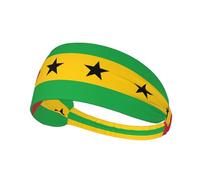 YYHHAOFA Bandeau de sport pour femme avec motif drapeau de Sao Tomé et Principe - Bandeau élastique d'été résistant à la transpiration