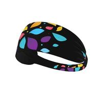 YYHHAOFA Bandeau de sport pour femme avec motif pétales colorés et fragments