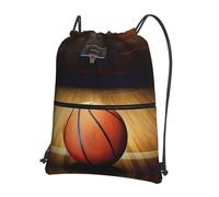 YYHHAOFA Basketball Arena Sac à dos à fermeture éclair avec cordon de serrage - Sac de gym léger avec tissu résistant à l'eau et plusieurs poches pour les voyages et le sport