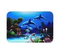 YYHHAOFA Beau tapis de bain avec ourlet imprimé dauphins corail 101,6 x 152,4 cm - Bien conçu pour un confort semblable au spa et un nettoyage facile