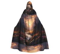 YYHHAOFA Belle cape à capuche pour adulte avec imprimé nature pour décoration de fête, cosplay, déguisement, scène, bal masqué