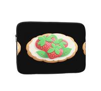 YYHHAOFA Belle housse de protection pour ordinateur portable de 13" - Motif fraises et biscuits - Pour homme et femme - Pour voyage d'affaires, bureau et quotidien