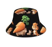 YYHHAOFA Big Carrot and Little Gopher - Chapeau cloche réfléchissant léger et respirant - Pliable - Pour homme et femme - Noir